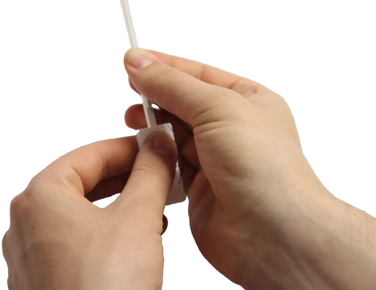 close up of hands holding gynefix inserter